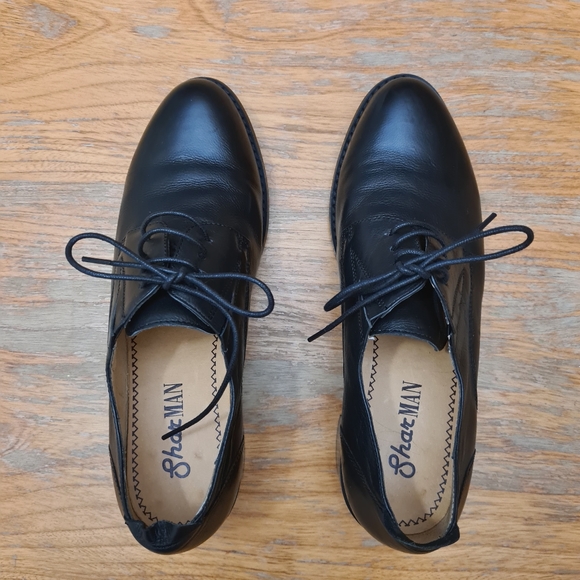 Classic black leather lace-up business office shoes size 38 - Picture 5 of 9